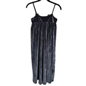 MASKED QUEEN Cottagecore Blue Velour knee length Dress Sz Small Adjustable Strap